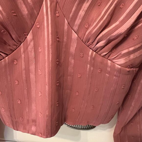 Kirious Los Angeles Cropped Blouse Swiss Dot Pink Mauve Size Small Whimsigoth - Picture 2 of 6